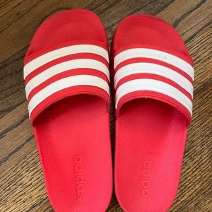 Adidas Adilette Red Classic 3-Stripe Shower Slide